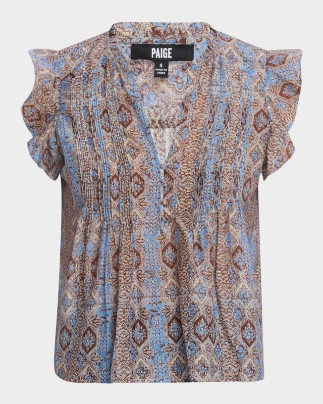 Idris Flutter-Sleeve Blous